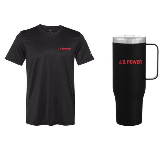 Adidas Mens Sport T-Shirt & Drinkware Combo - J.D. Power Gift 2024